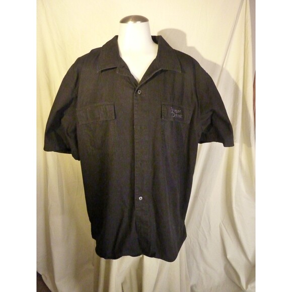 Harley-Davidson Embroidered Men's Shirt-Black-Short Sleeve-Button-Pockets- sz XL - Picture 2 of 5